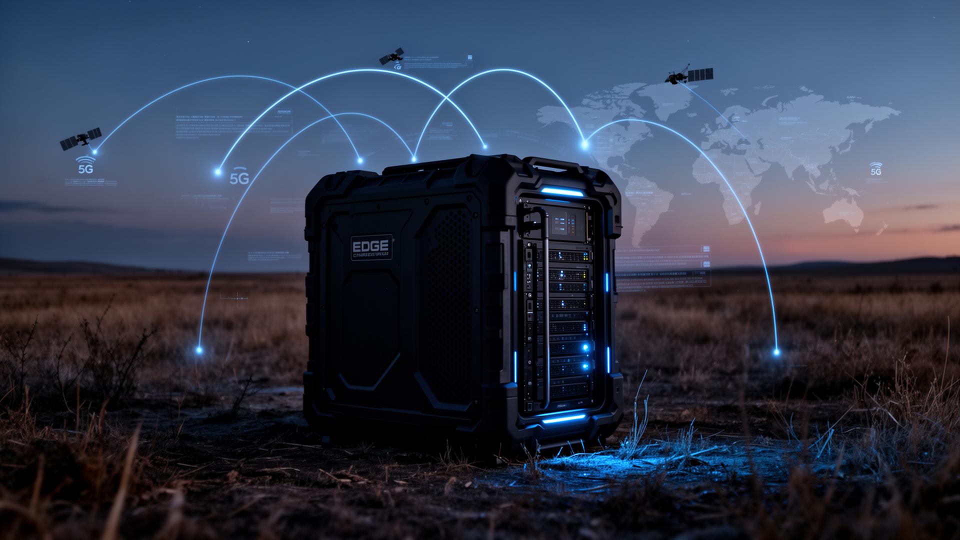 Rugged edge infrastructure deployed in a field environment with satellite and 5G connectivity
